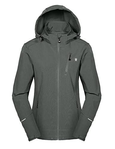 Little Donkey Andy Women’s Softshell Jackets Ski Snowboarding Jackets - color: Charcoal Heather, size: Medium