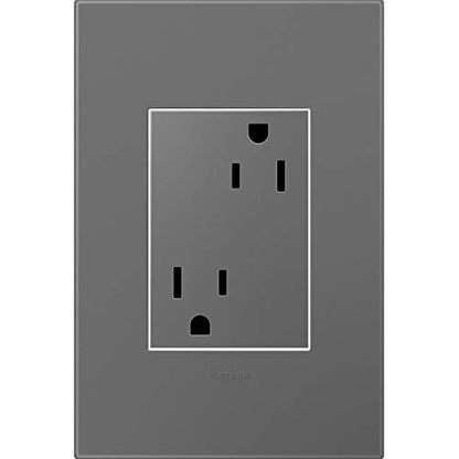 Legrand adorne 15A Plus-Size Tamper-Resistant Outlet With Matching Wall Plate, 4-Pack (Magnesium Finish), ARTR153M4WP - color: Magnesium, size: 4-Pack With Wall Plate