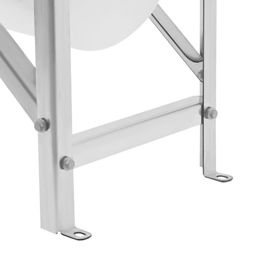 Livestock Feed Trough with Stand, 35L/9.25Gal Capacity Livestock Water Trough with Triangular-Structure Stand 39" Long Portable Farm Animal Feeder for Calves, Pigs, Sheep and Horses (White) - color: White