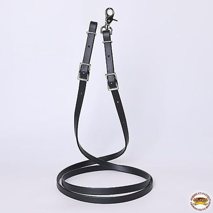 HILASON Western Horse Biothane Leather Rein, Full Size - color: Black.