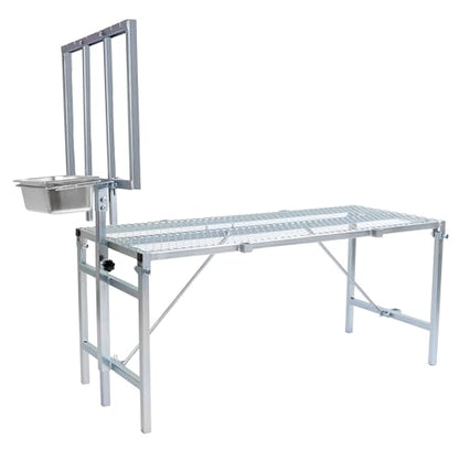 HECASA Sheep Milking Stand Livestock Feeder Rack Adjustable Headpiece - color: Silvery