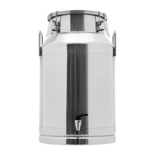 Milk Can with a Faucet,Large Liquid Container Storage,Stainless Steel Milk Bucket With Sealing Lid and Carry Handle,for Wine, Oil Storage Transport (40L/10.6 Gal,w/Faucet) - size: 40L/10.6 Gal,w/Faucet