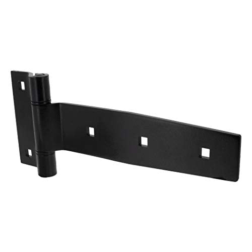 TCH Hardware 2 Pack 8-inch Stainless Steel Strap Tee Hinge, Heavy Duty | Garage, Barn Door, Gate, Shed, Cargo Box, Trailer and Truck Strap T Hinge | (2 Pack, Black) - 505-2208816 - color: Black, size: 8 Inch