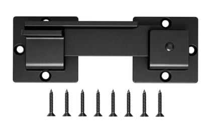 5.3 Inch Flip Gate Latch Lock,Sliding Barn Door Lock for Fence, Horse Stall, Garden & Farm Security,Outdoor Gate Latch with Padlock Holes,1 Pack, Black