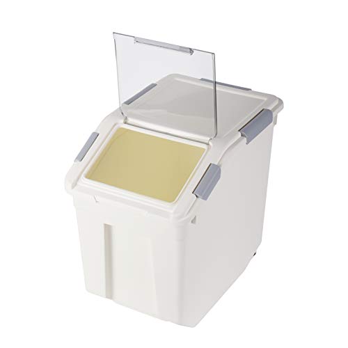 EonTone [2-Pack] 30 lbs Flour Storage Container, 25L Airtight Food Bin with Wheels BPA-Free - size: 25 Liters (pack of 2)
