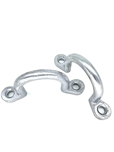2" I.D Aluminum Trailer Tie Down D-Ring (2-Pack) - Bolt-On Lashing Rope Ring for Horse, Cargo & Utility Trailers, RV, Camper, Boat - Heavy Duty Tie Down Anchor Loop