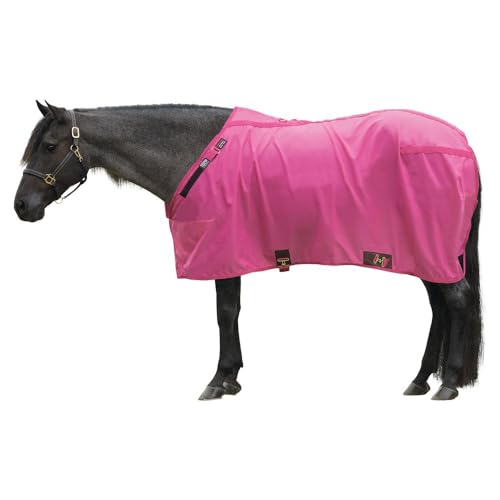 Dura-Nylon Horse Stable Sheet | Ultimate Comfort & Protection Horse Sheet | Keeps Coats Smooth & Shiny - color: Pink, size: Horse Size 72, style: V-Free | Closed Front | Legstrap