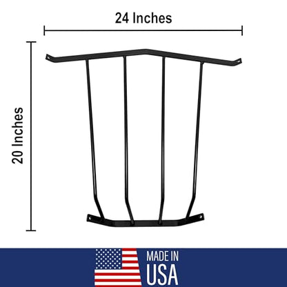 Dutch Ranch Heavy Duty Steel Corner Wall Hay Rack, Black, 24'' Long