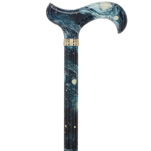 Royal RC Canes Walking Sticks for Men and Women - Stylish Designer Fashionable Adjustable Derby Canes - Lightweight Aluminum Cool Walking Sticks with HD Patterns - color: Blue, Green, and Yellow (Multicoloured)