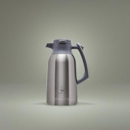 IDEUS Thermal Coffee Carafe 68oz, Beverage Dispenser Metallic | Stainless Steel Double Wall Vacuum Insulation Creamer Pitcher Water Jug Coffee Server, Coffee Carafe for Keeping Hot and Cold - color: Metallic, size: 68 Ounces