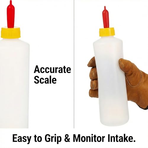 Goat Bottles and Nipples Set, 5 Sets Small Animal Milk Drink Pritchard Nipple for Goats 400 ml Lamb Nursing Bottles Feeding Bottle Kit for Feeding Sheep Goat Lamb Puppy