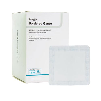 DermaRite Sterile Bordered Gauze Dressing with Adhesive Border, 2 in, 1 ct - size: 2 x 2 Inch, 50 Count