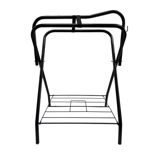 AJ Tack Freestanding Saddle Rack with Western Saddle Cover