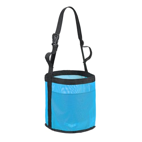 Horse Feed Bag, Horse Muzzle Hay Bags with Adjustable Strap Nylon Mesh Waterproof Bottom Grain Horses Bag, (Blue, M,1 Pcs), Intended for Feeding Grain/Powder/Hay - color: Blue, size: M