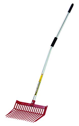 Little Giant DuraFork Pitch Fork (Red) Durable Polycarbonate Stable Fork with Angled Tines w/Ergonomic Handle (Item No. PDFERED)