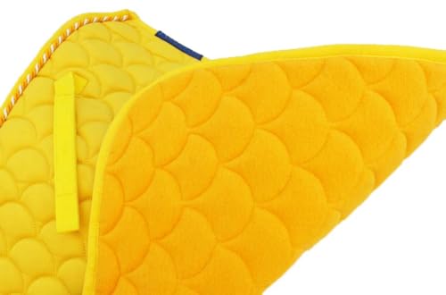 CHALLENGER Horse English Quilted Contoured Dressage Trail Saddle Pad 7295 - color: Deep Bright Yellow, size: 22" (Spine) x 23" (Drop)