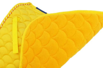 CHALLENGER Horse English Quilted Contoured Dressage Trail Saddle Pad 7295 - color: Deep Bright Yellow, size: 22" (Spine) x 23" (Drop)