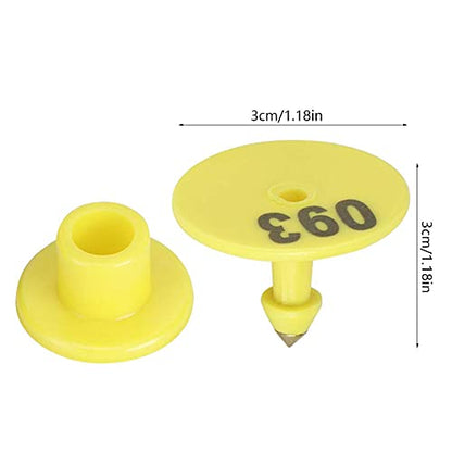 100pcs Livestock Ear Tags Numbered 001-100 TPU Animal Identification Tags