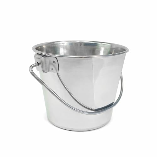 1 Quart Stainless Steel Bucket - Flat-Side Metal Bucket 0.25 Gallon - size: 1 Quart