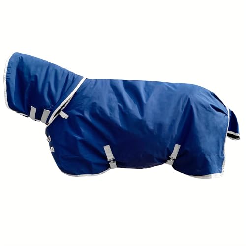 1200D Oxford Warm-Keep Horses Turnout Blanket with Detachable Neck Cover，Heavy Weight Winter Turnout ，Horse Care Blanket Horse Rain Sheet (145CM) - size: 145CM