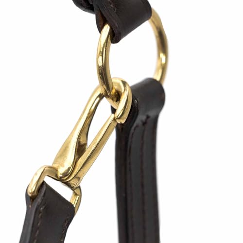 Jeffers Versailles Triple Stitched Leather Horse Halter with Double Buckle Crown & Throat Snap, Adjustable Premium Leather - size: Oversize