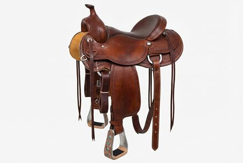 CHALLENGER Horse Western Turquoise Poker Suit Engraved Aluminum Angled Show Stirrups 51262