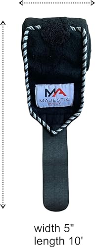 Majestic Ally Fleece Polo Leg Wraps for Horses, Black, Set of 4 - color: Black
