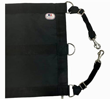 Majestic Ally 1200D 29"x19" Horse Stall Guard with Replaceable and Adjustable Length Straps and Replaceable Hardware (Black Black) - color: Black Black