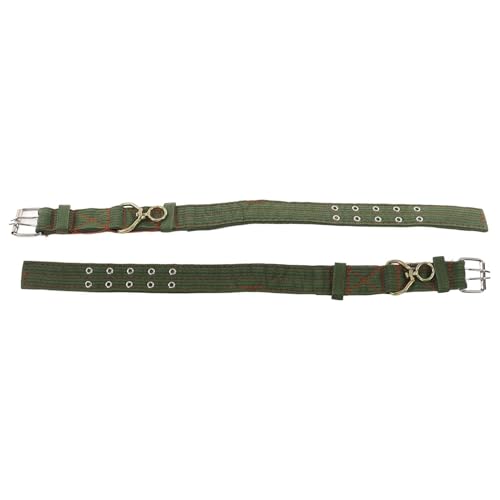 Sheep Collar, Non-Slip Adjustable Turn Buckle Collar Farm Animal Goat TieCollar with 2-Rows Metal Buckle and Traction Chain for Cow Goat Sheep Nylon Neck Strap Cow Collar(S) - size: S