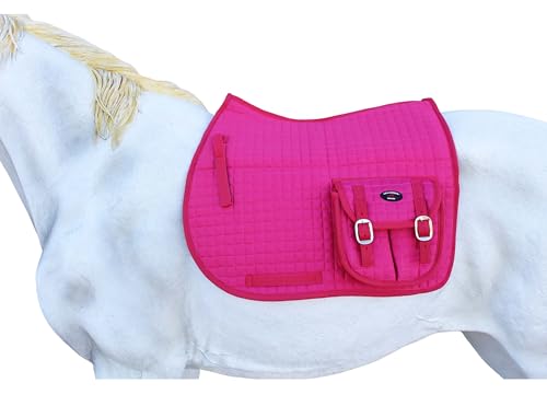 Horse English Quilted All-Purpose Saddle Pad Hot Pink w/ Pockets 72123