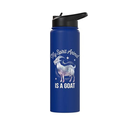 My Spirit Animal Is A Coat Cute Coat Pygmy Goat Farmer Stainless Steel Insulated Water Bottle - color: Royal Blue