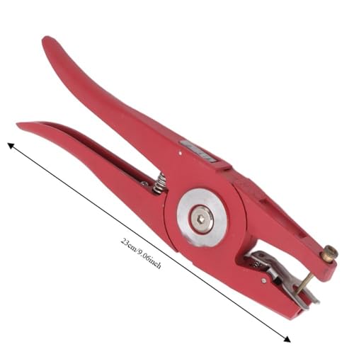 Alloy Livestock Ear Tag Applicator Pliers, 9.06 in Red Animal Tagging Tool for Cattle Pigs Goats Sheep