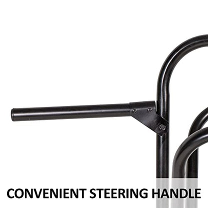 EASY-UP Portable Saddle Rack Stand on Wheels | Folding English & Western Saddle Holder | Horse Tack Room Storage | 8' All-Terrain Rolling Tires