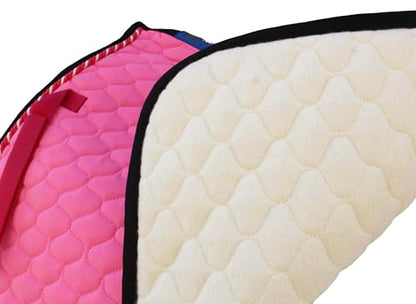 Horse English All-Purpose Contoured Quilted Cotton Saddle Pad Pink 72F04