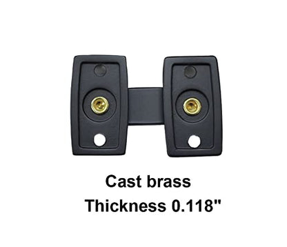 QCAA Solid Brass Shutter Bar/Door Latch, 7/8" x 2-3/32", Matte Black, 2 Pack, Made in Taiwan - color: Matte Black, size: 2 Pack