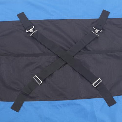 1200D Horse Blanket, 0g No-Fill Waterproof Turnout Rain Sheet - color: Blue Black, size: 72"