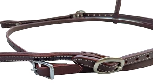 Double Stitched Latigo Leather Browband Western Horse Headstall - color: Brown