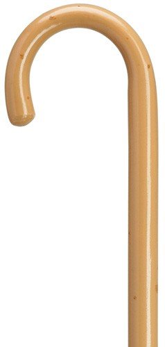 Crook Handle Cane, also known as a Hospital Cane - Premium Malacca Finish. 1 Inch diameter, northern ash wood cane.