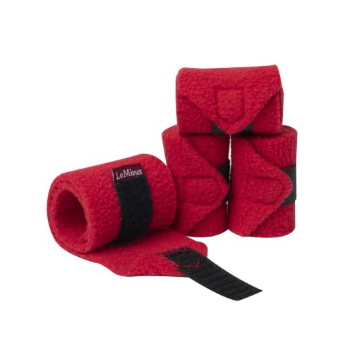 LeMieux Toy Pony Bandages for Toy Pony - Fleece - Simple Fastening - Suitable for Ages 3 Years + - Chilli - color: Chilli