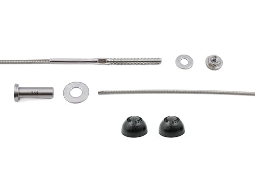 1/8" Cable Railing Kit – 5 Ft Stainless Steel 316 for Metal Posts – No Crimping Required Easy Install System – Black End Caps - color: Black Caps, size: 5 Feet