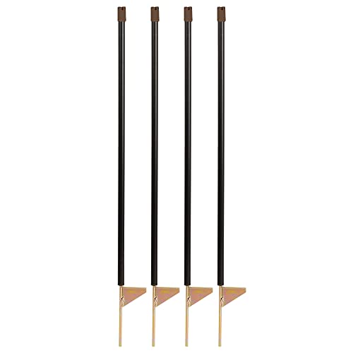 Premier 1 FiberTuff™ Fence Support Posts | 35" - Package of 4 | Strong, stiff step-in post. For ends & corners of netting fences. Top cap with enlarged slot for easy threading.