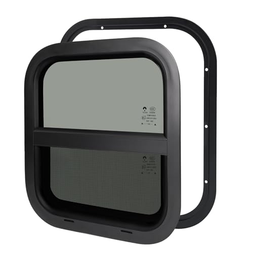 14"W x 16"H RV Windows for Cargo Trailer Camper,Tinted Vertical Sliding - size: 14"W x 16"H