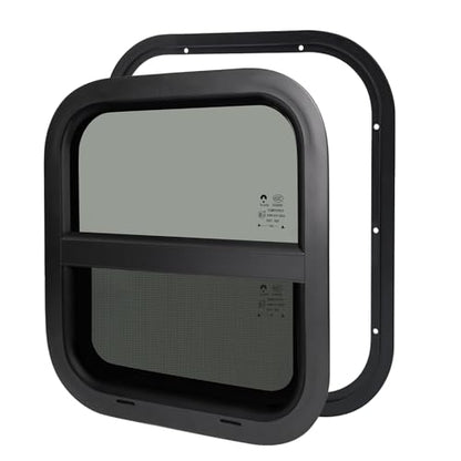 14"W x 16"H RV Windows for Cargo Trailer Camper,Tinted Vertical Sliding - size: 14"W x 16"H