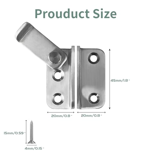 Mooche Flip Latch Gate Latch with Padlock Hole, Brushed-1Pack 1.8"*1.6" - color: Brushed, size: 1 pack-Stainless Steel small size