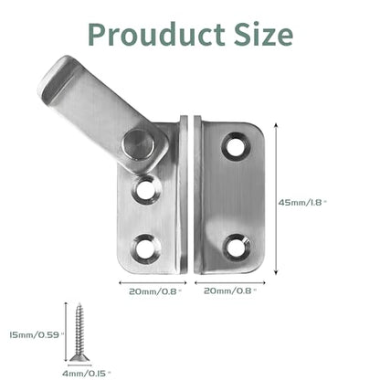 Mooche Flip Latch Gate Latch with Padlock Hole, Brushed-1Pack 1.8"*1.6" - color: Brushed, size: 1 pack-Stainless Steel small size