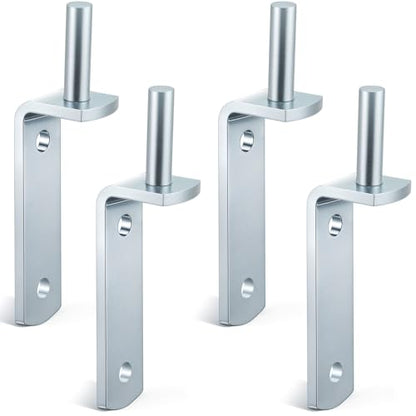 Yaocom 4 Pack Gate Pintle 1/2 Inch Wall Mount Gate Hinges Coated with Weather Resistant Protection Heavy-Duty Galvanized Hardware for Farm Fence Posts