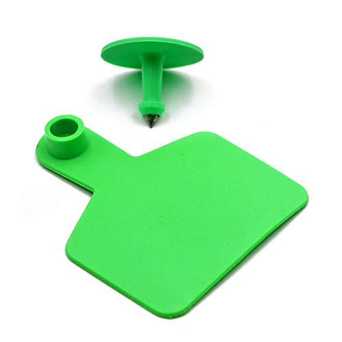 Blank Cattle Ear Tags for Cows Hogs Sheep Livestock, 100 Pieces | Cow Ear tags for Cattle Pigs Goats, Weather-resistant Material (Green) - color: Green