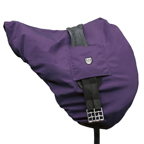 Harrison Howard Premium English Saddle Cover, Waterproof & Breathable Fleece-Lined Protective Saddle Cover - color: Regal Purple, size: Dressage-One Size