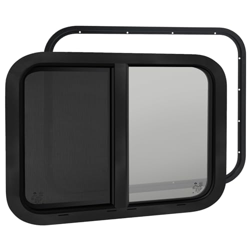 30"W x 20"H RV Windows for Cargo Trailer Camper,Tinted Horizontal Sliding - size: 30"W x 20"H