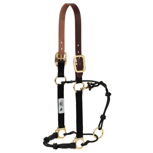 Nylon, Leather & Rope Combination Horse Halter by Weaver Equine - size: Average